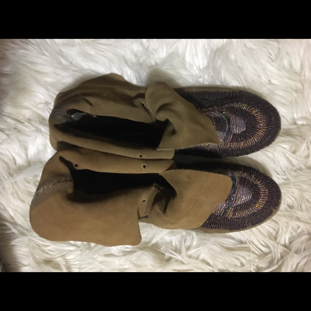 House of Harlow beaded moccasins